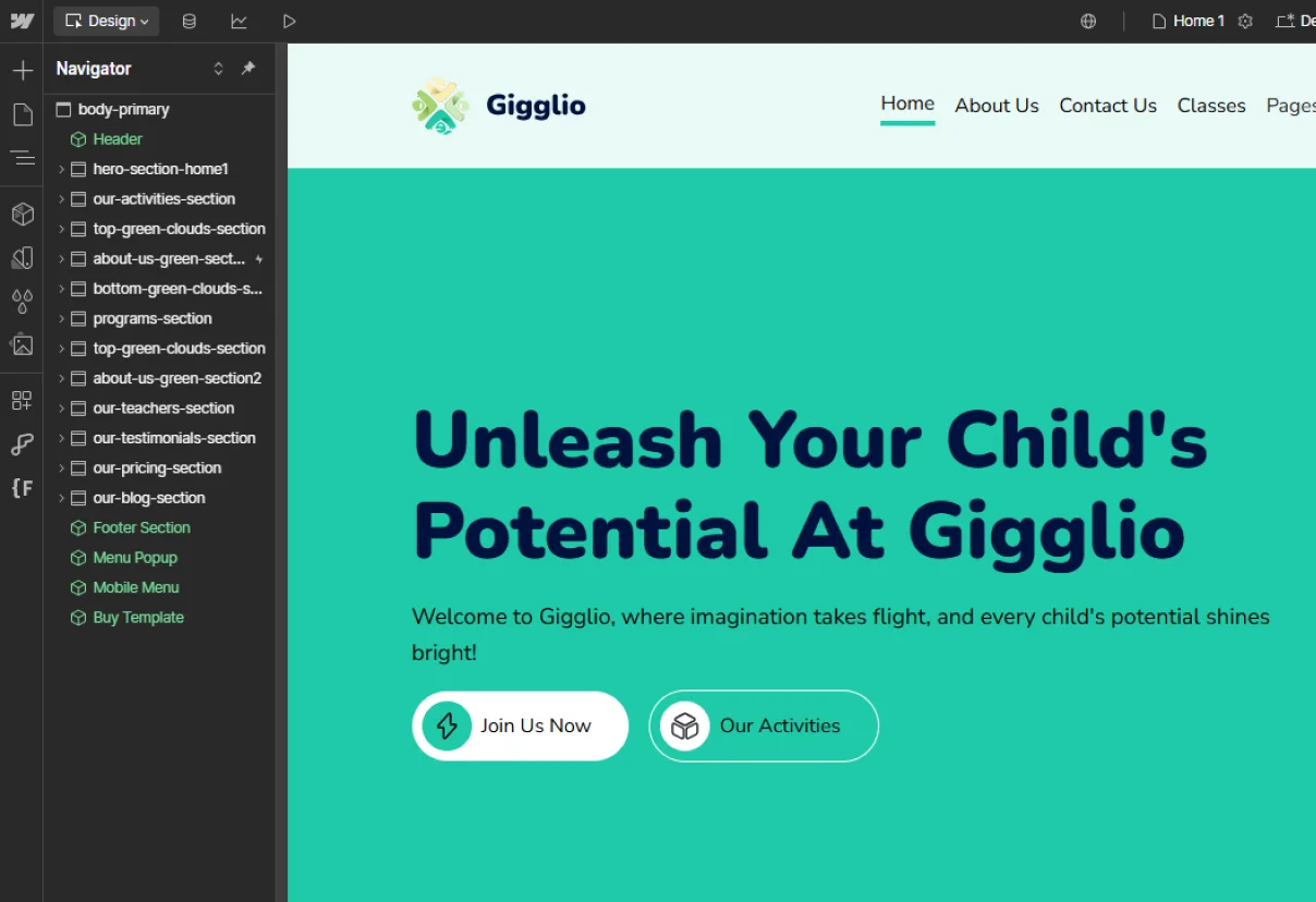 Childcare Webflow Template